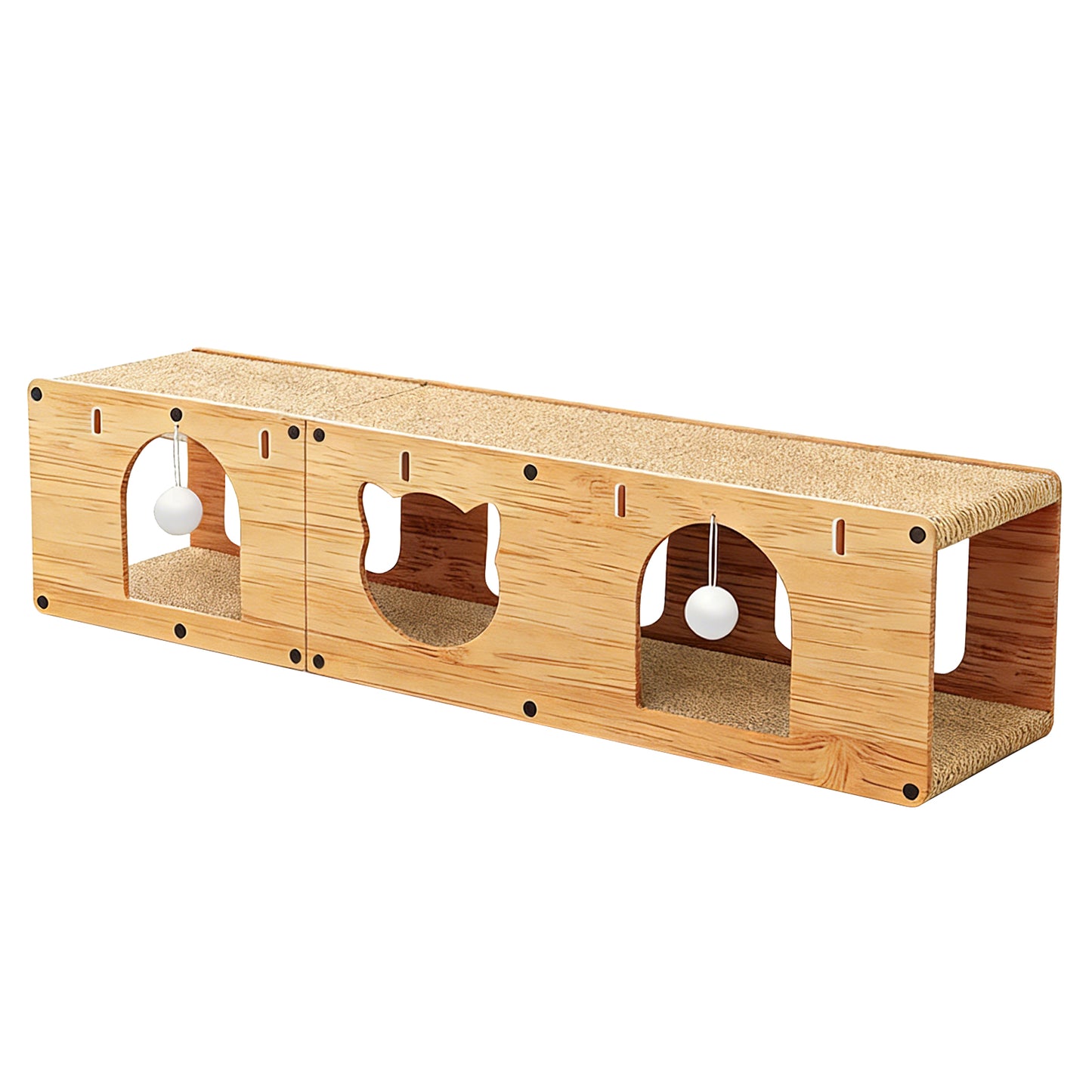 Luxury Felt Cat Tunnel Bed & Interactive Play Cave