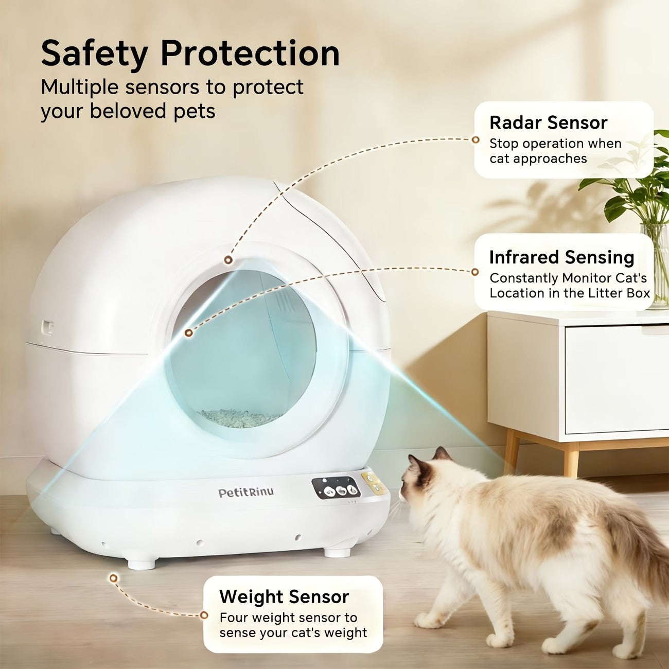 78L Large Self-Cleaning Cat Litter Box | Auto-Sensing, Gravity-Sensing, App Control