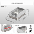 Stainless Steel Cat Litter Box with Semi-Enclosed High Sides, Anti-Splash & Odor Control, Easy Clean – Includes Free Scoop