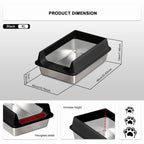 Stainless Steel Cat Litter Box with Semi-Enclosed High Sides, Anti-Splash & Odor Control, Easy Clean – Includes Free Scoop