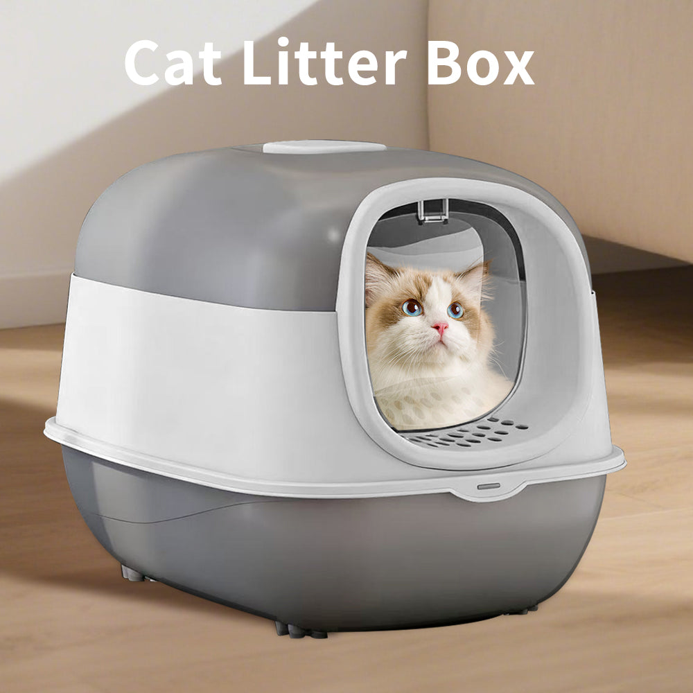 Cat Litter Box for Large Cats with 180 Degree Flip Lid