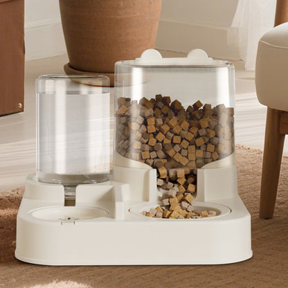 Large 2-in-1 Transparent Pet Feeder & Water Dispenser