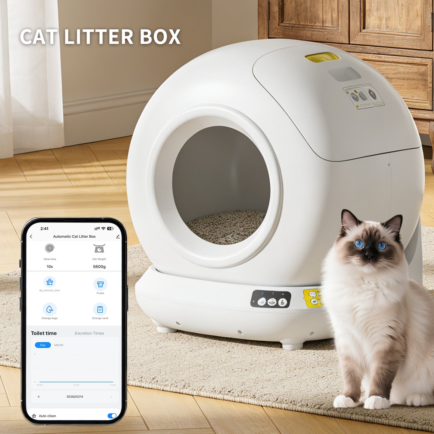 78L Large Self-Cleaning Cat Litter Box | Auto-Sensing, Gravity-Sensing, App Control