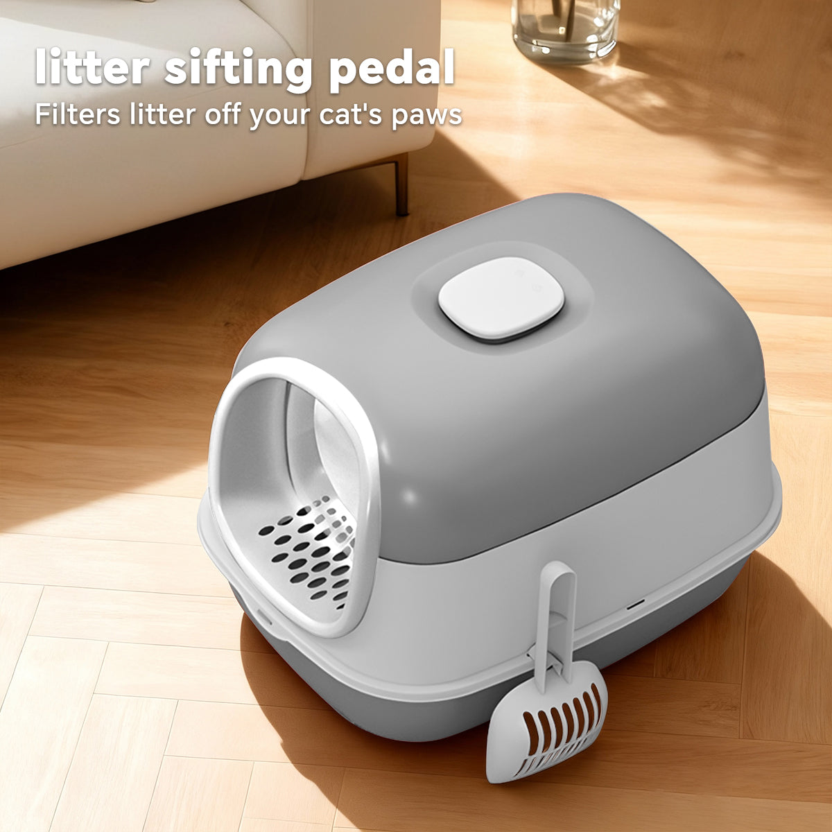 Cat Litter Box for Large Cats with 180 Degree Flip Lid