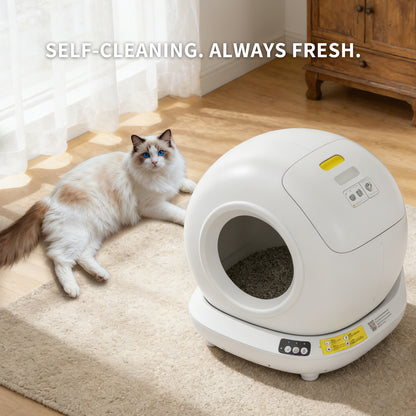 78L Large Self-Cleaning Cat Litter Box | Auto-Sensing, Gravity-Sensing, App Control
