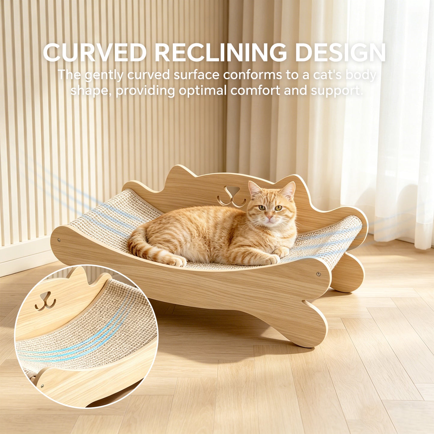 Cat-shaped Sisal Scratcher Lounge Chair