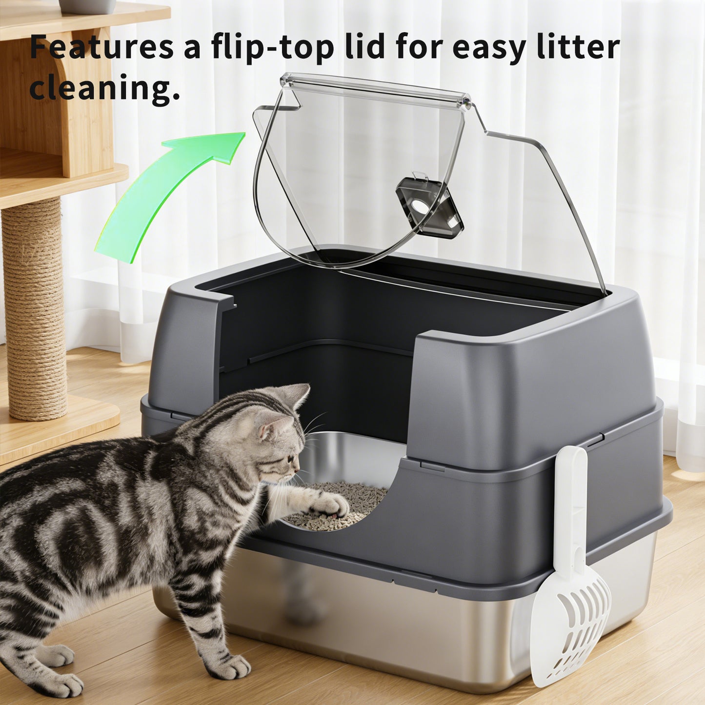 Fully Enclosed Cat Litter Box