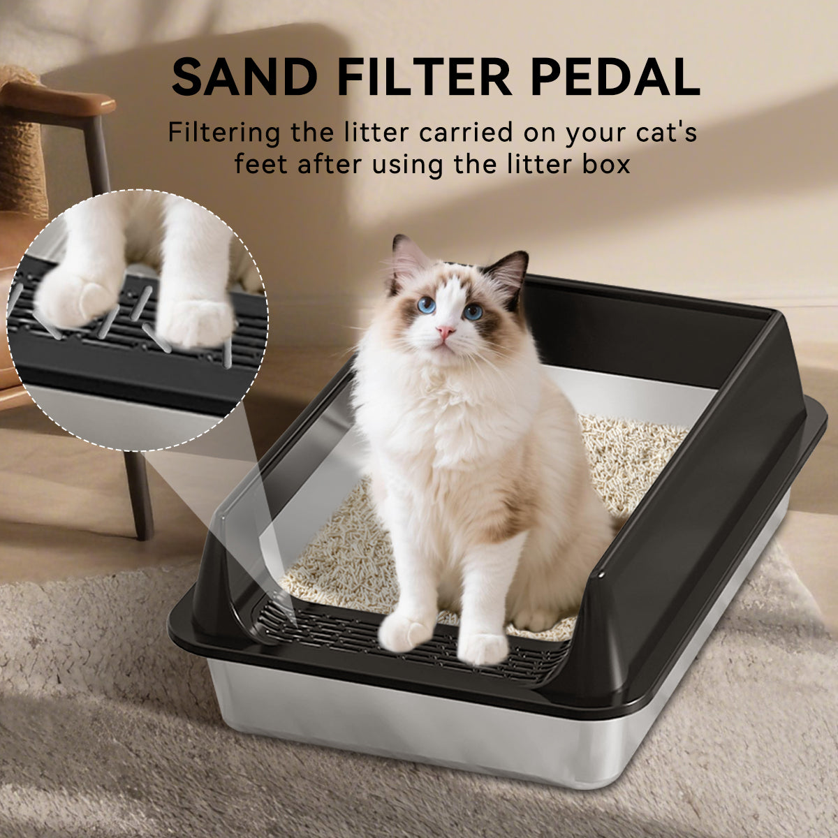 Stainless Steel Cat Litter Box