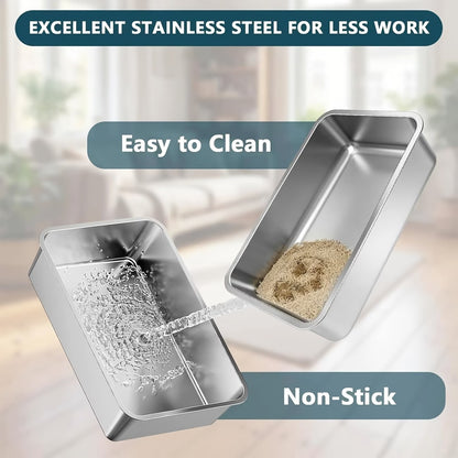 Fully Enclosed Cat Litter Box with Stainless Steel TrayOdor-Locking Detachable Top