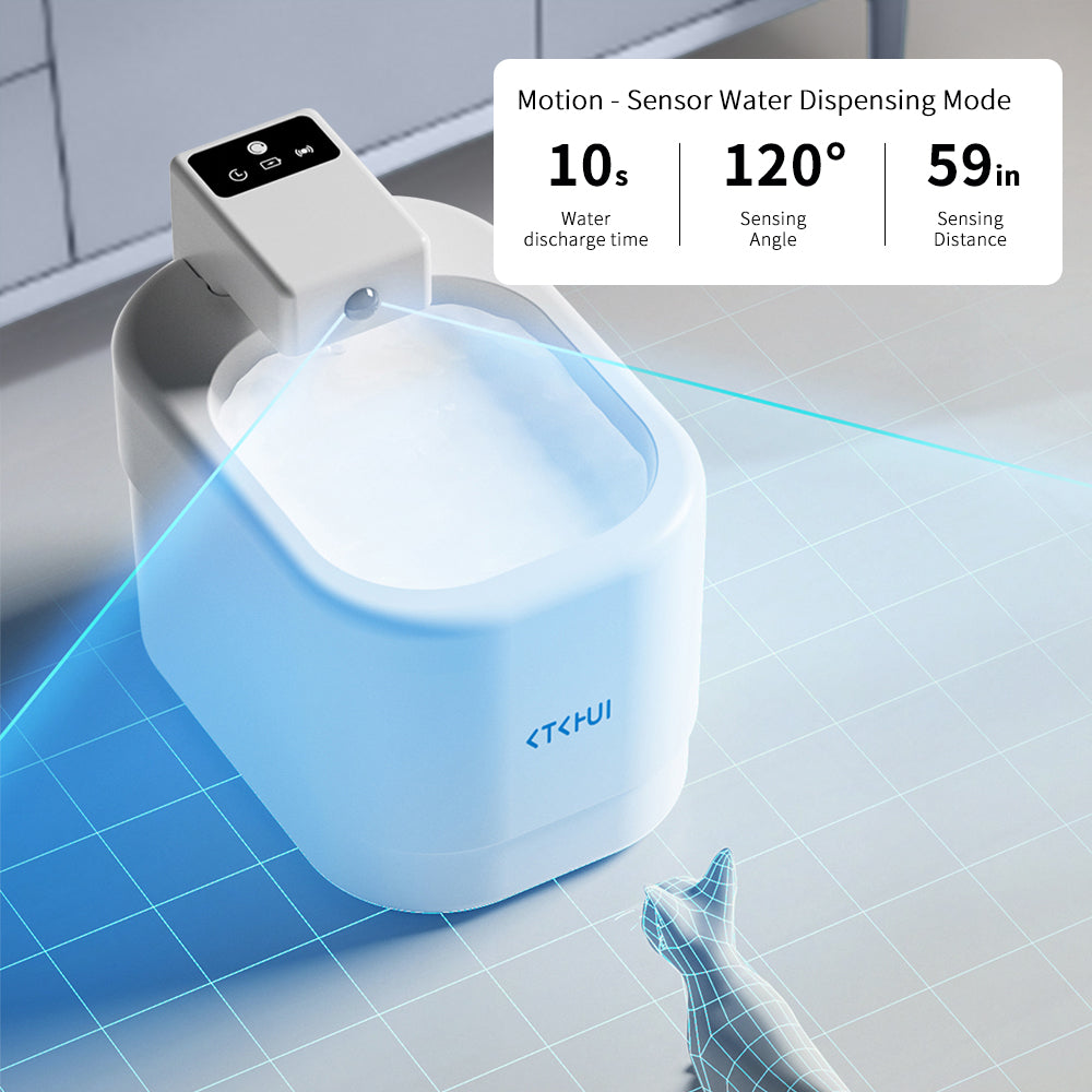 Cordless Cat Water Fountain - 2L Quiet Operation, Smart Sensing, and Cordless Convenience.