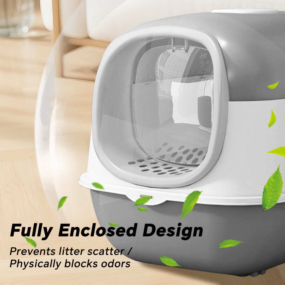 Cat Litter Box for Large Cats with 180 Degree Flip Lid