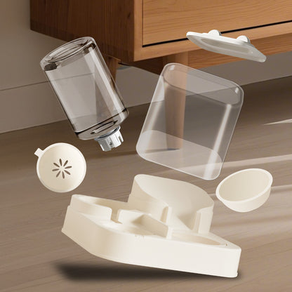 Large 2-in-1 Transparent Pet Feeder & Water Dispenser