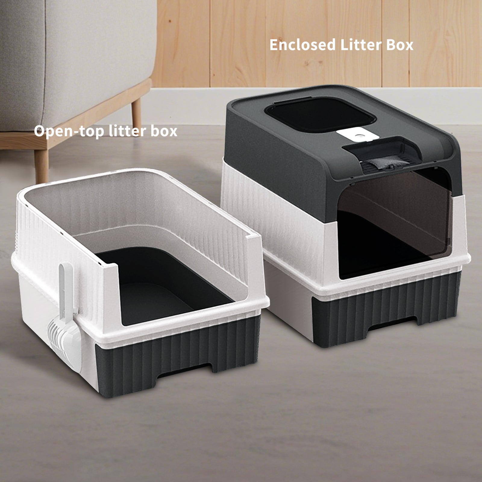 Extra Large Fully Enclosed Cat Litter Box with Drawer, Lockable Cube Design – Odor-Proof, Leak-Proof & Easy to Clean