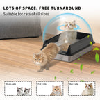 Stainless Steel Cat Litter Box with Semi-Enclosed High Sides, Anti-Splash & Odor Control, Easy Clean – Includes Free Scoop