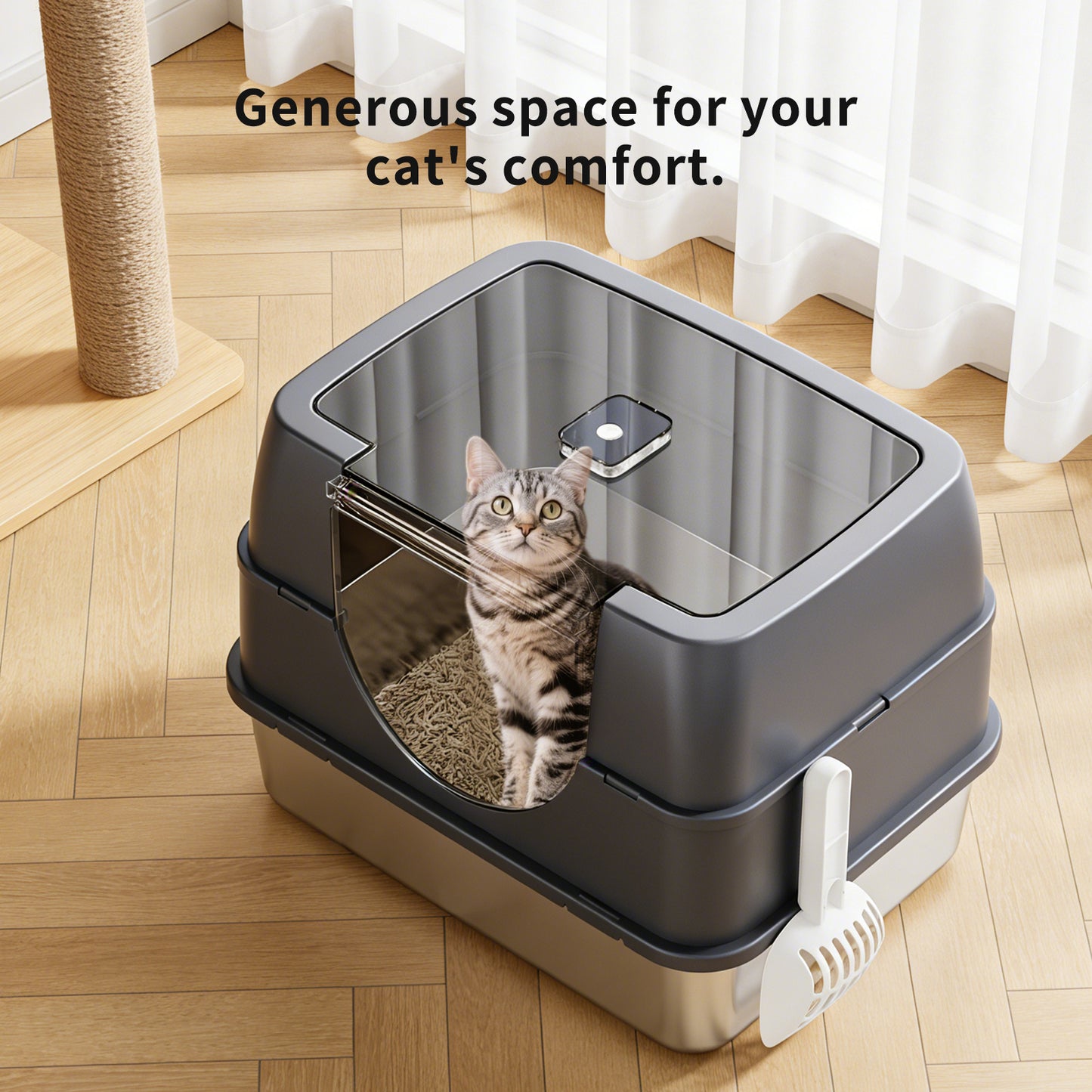 Fully Enclosed Cat Litter Box