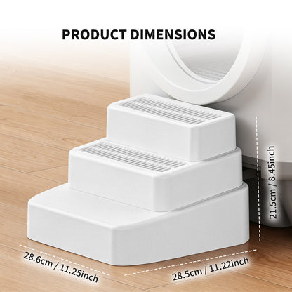 Step-Up Multi-Functional Pet Stairs: 2-in-1 Adjustable Litter Box Steps with Integrated Litter Trapper