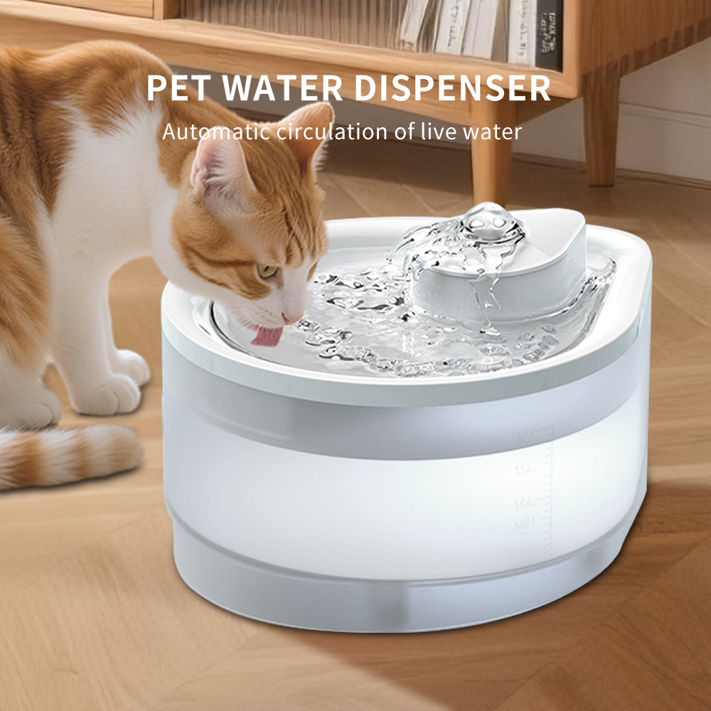 LED Pet Water Fountain with Ultra-Quiet Pump