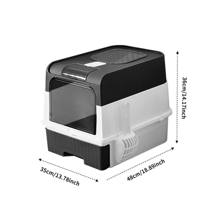Extra Large Fully Enclosed Cat Litter Box with Drawer
