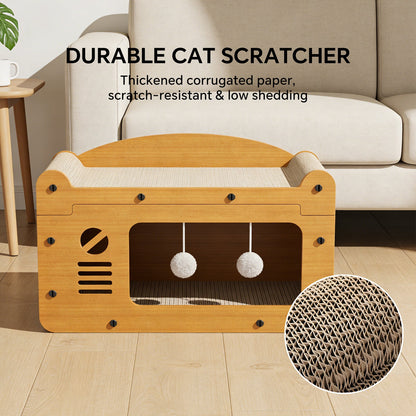 Retro TV Cardboard Cat Scratcher House & Lounge Cave