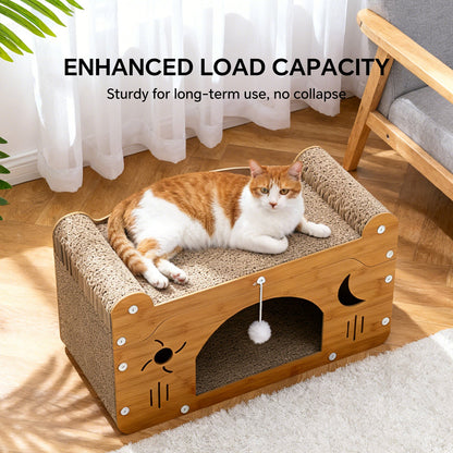 Star & Moon Cardboard Cat Scratcher House & Lounge Bed