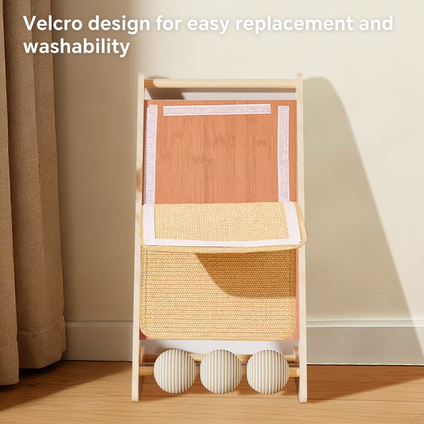 Premium Wooden L-Shaped Sisal Cat Scratcher Lounge