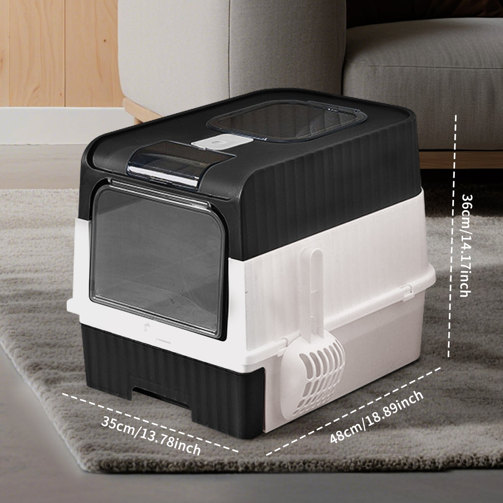 Extra Large Fully Enclosed Cat Litter Box with Drawer, Lockable Cube Design – Odor-Proof, Leak-Proof & Easy to Clean