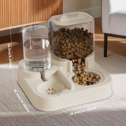 Large 2-in-1 Transparent Pet Feeder & Water Dispenser