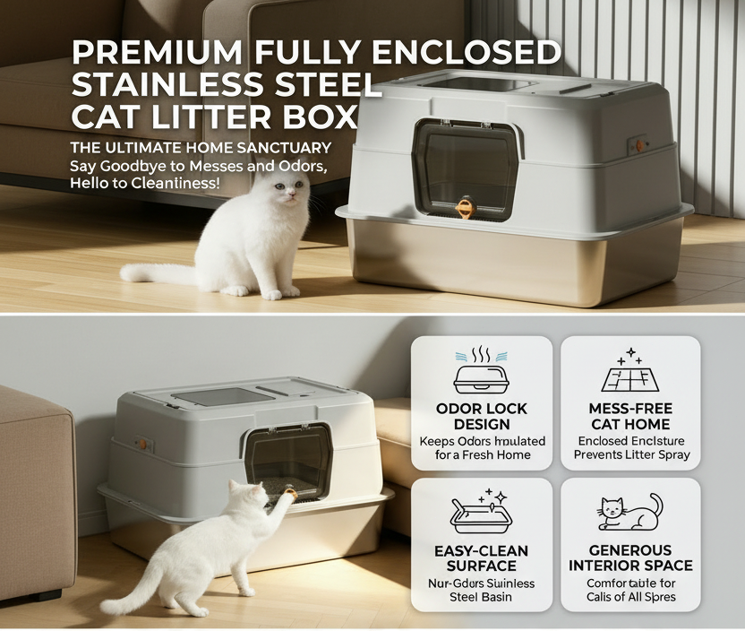 Hero - Premium Fully Enclosed Cat Litter Box